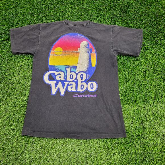 Vintage 90s Cabo-Wabo Cantina Shirt Women Medium 18x25 Black - Picture 1 of 14
